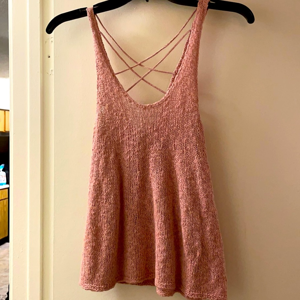 AE pink sweater tank top NWT